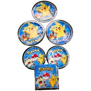 2014 Pokemon Party Supplies Lot DesignWare Plates Napkins Sealed New NOS